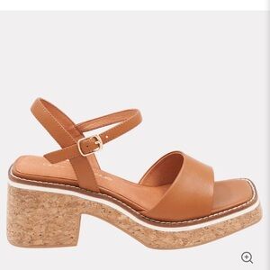 Andre Assous Tan Leather Platform Sandals